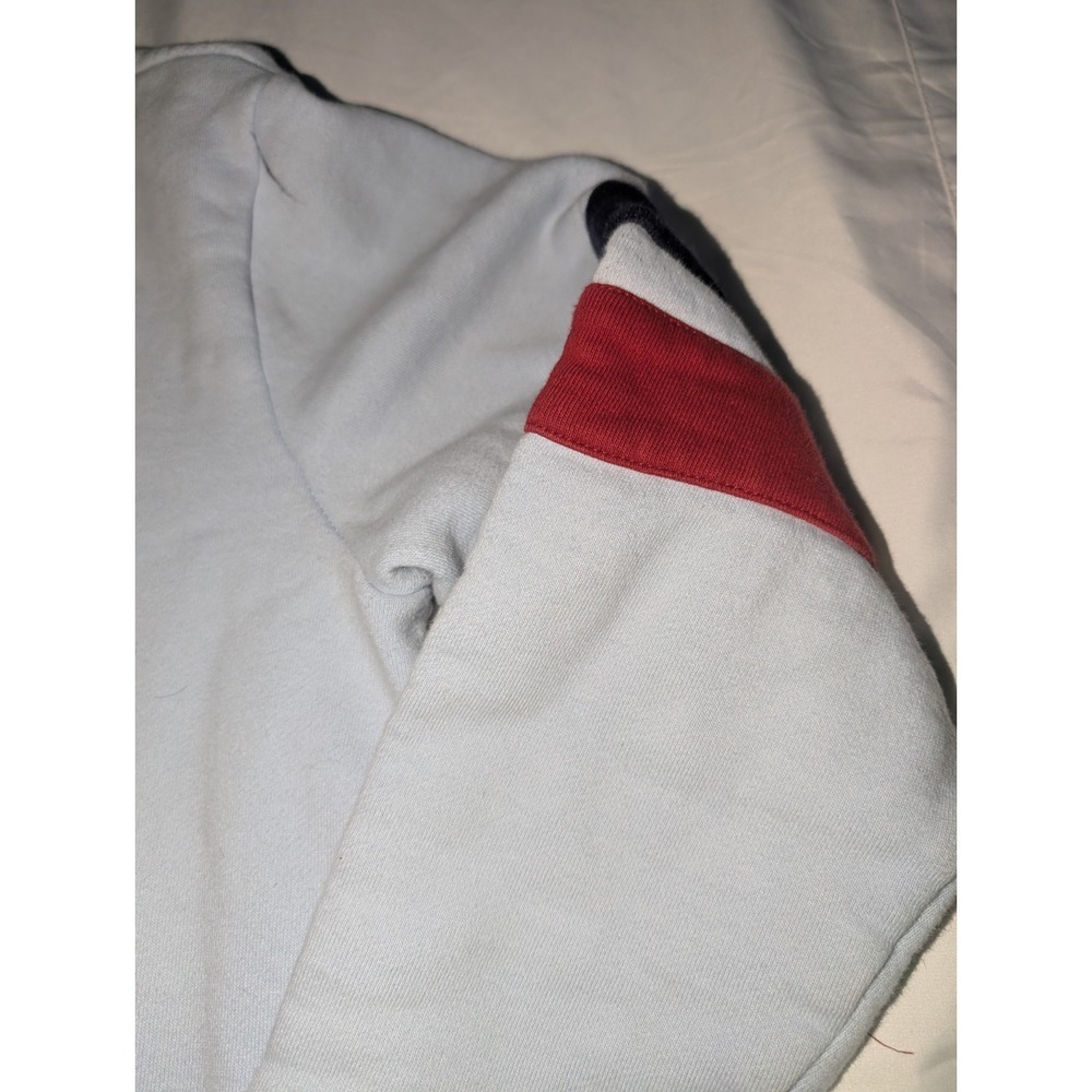 Vintage Fila Women's Large Light Blue Crewneck Sweatshirt With Stripes On Sleeve - Picture 3 of 6